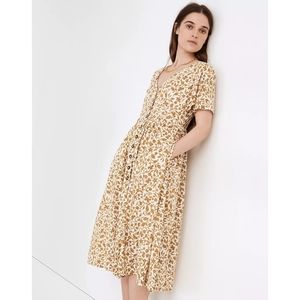 Madewell Button Front Batik Vine Midi Dress sizeM